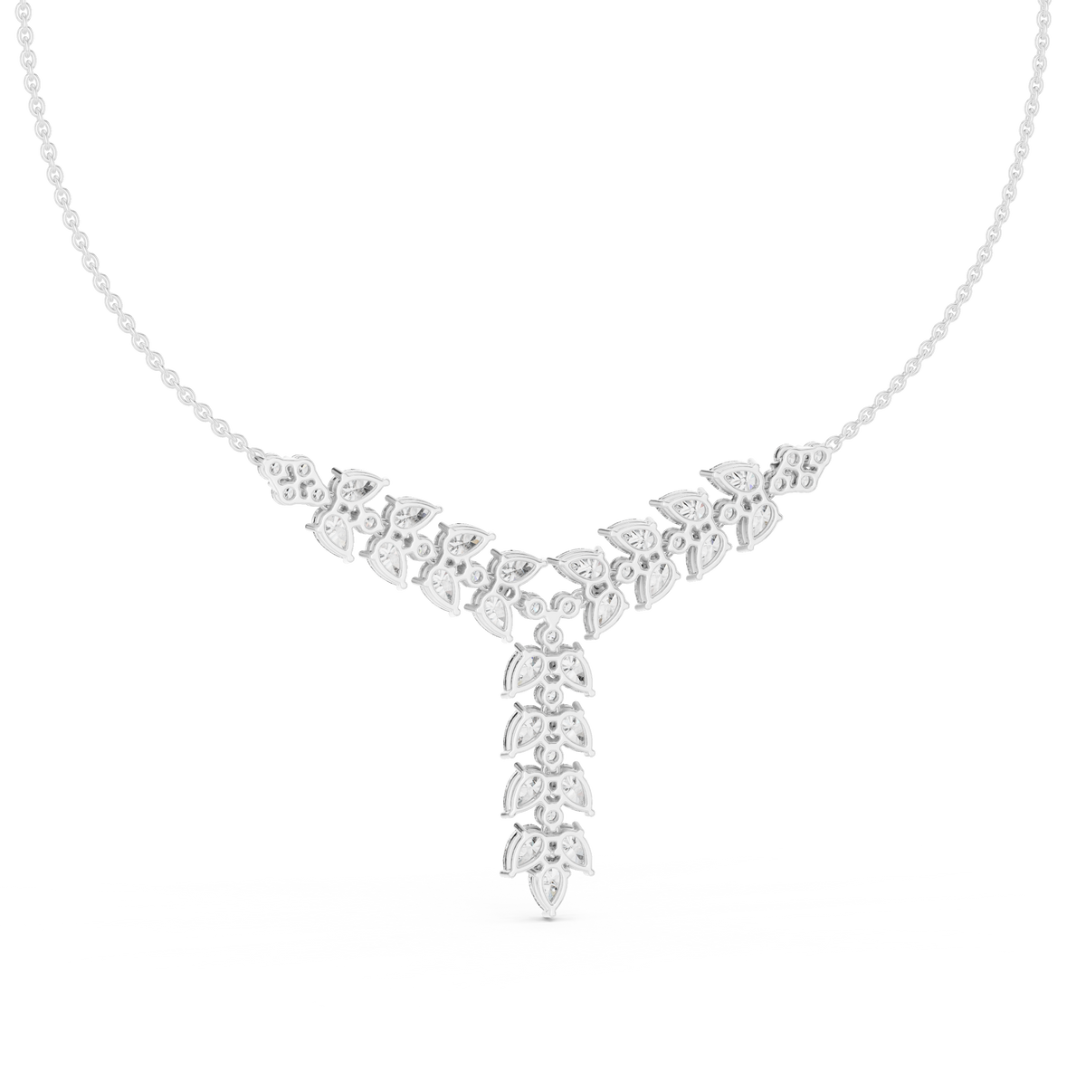 Diamond Drop Necklace with  Stones