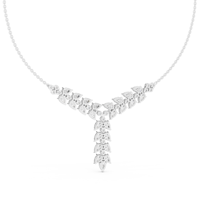 Diamond Drop Necklace with  Stones