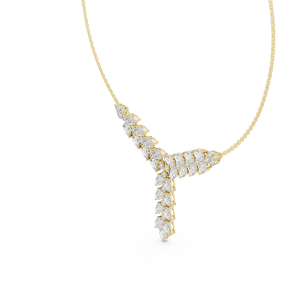 Diamond Drop Necklace with  Stones