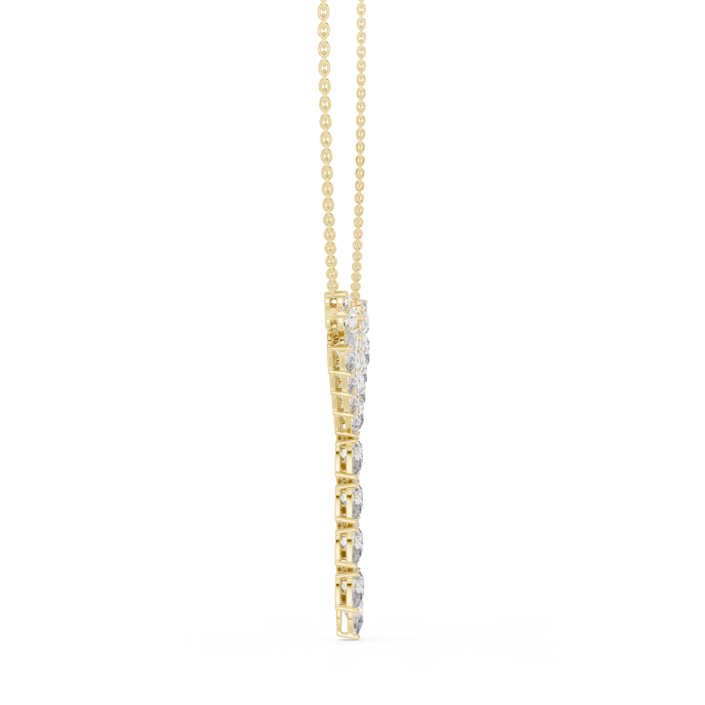 Diamond Drop Necklace with  Stones