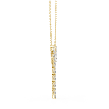 Diamond Drop Necklace with  Stones