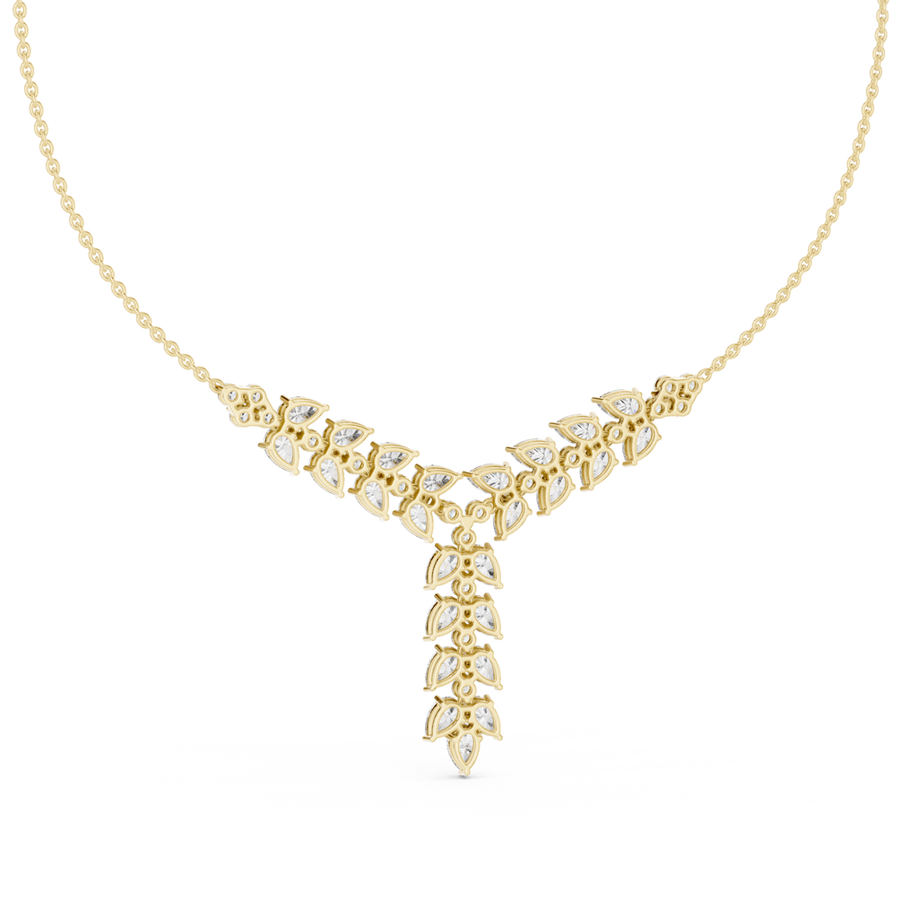 Diamond Drop Necklace with  Stones