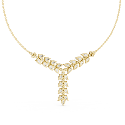 Diamond Drop Necklace with  Stones