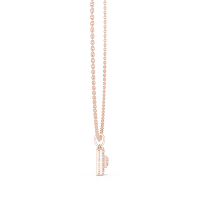 Luxury Square Diamond Halo Necklace for Women