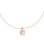 Luxury Square Diamond Halo Necklace for Women
