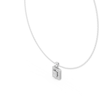 Luxury Square Diamond Halo Necklace for Women