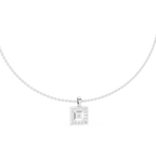 Luxury Square Diamond Halo Necklace for Women