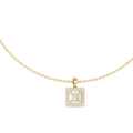 Luxury Square Diamond Halo Necklace for Women