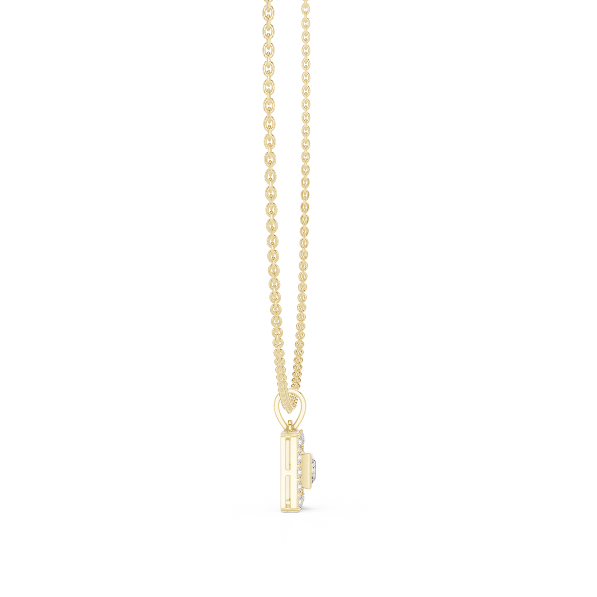 Luxury Square Diamond Halo Necklace for Women