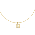 Luxury Square Diamond Halo Necklace for Women