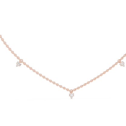 Elegant  Diamond Station Necklace