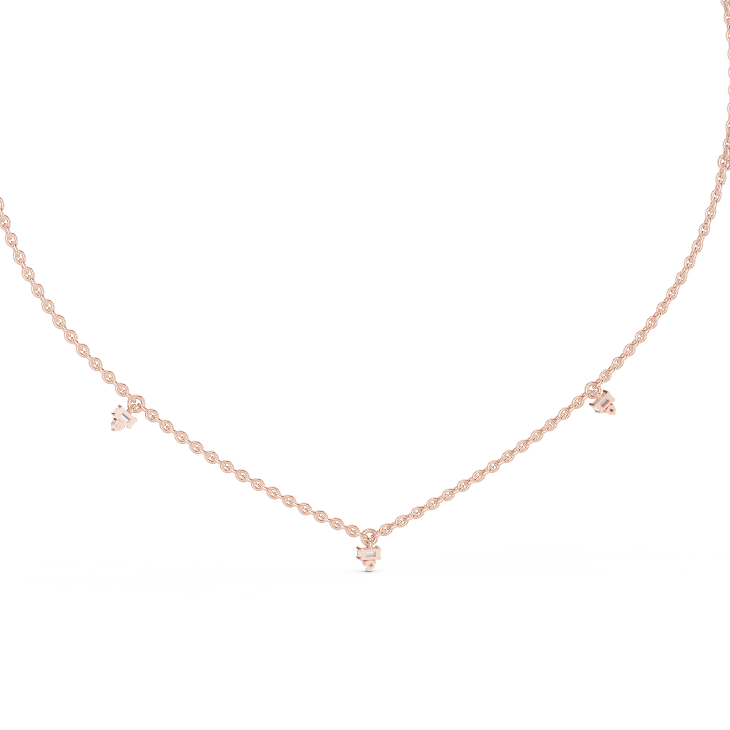 Elegant  Diamond Station Necklace