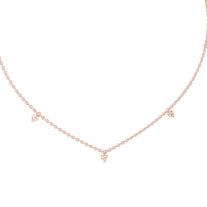 Elegant  Diamond Station Necklace