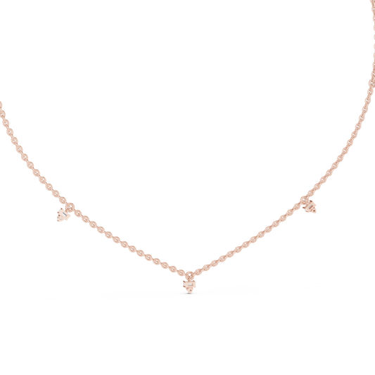 Elegant  Diamond Station Necklace