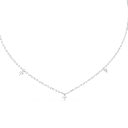 Elegant  Diamond Station Necklace