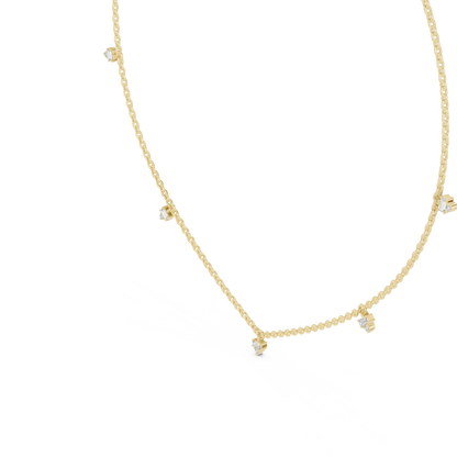 Elegant  Diamond Station Necklace