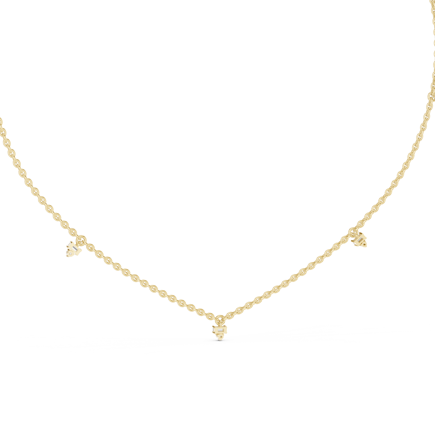Elegant  Diamond Station Necklace