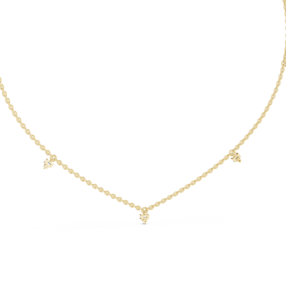 Elegant  Diamond Station Necklace