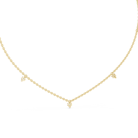Elegant  Diamond Station Necklace