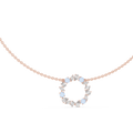 Premium Rose Gold Multi-Stone Circle Pendant Necklace
