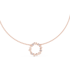 Premium Rose Gold Multi-Stone Circle Pendant Necklace