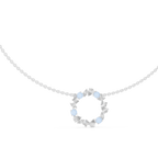 Premium Rose Gold Multi-Stone Circle Pendant Necklace