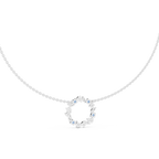 Premium Rose Gold Multi-Stone Circle Pendant Necklace