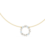 Premium Rose Gold Multi-Stone Circle Pendant Necklace