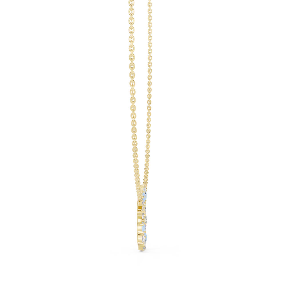 Premium Rose Gold Multi-Stone Circle Pendant Necklace