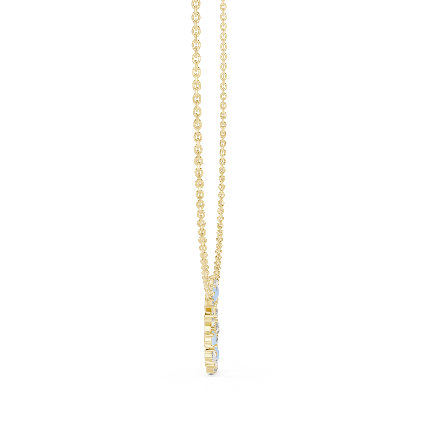 Premium Rose Gold Multi-Stone Circle Pendant Necklace