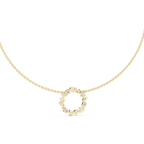 Premium Rose Gold Multi-Stone Circle Pendant Necklace