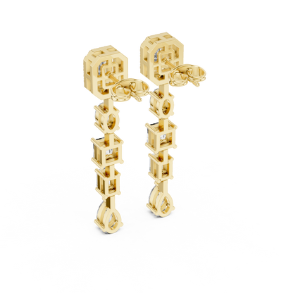 Statement Multi-Cut Diamond Dangling Earrings