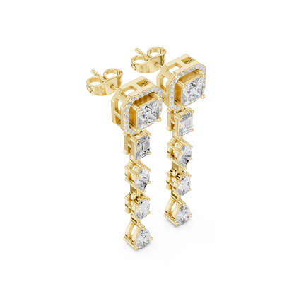 Luxury Princess Cut Diamond Drop Earrings for Women