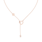 Romantic Rose Gold Heart Pendant Drop Necklace for Women