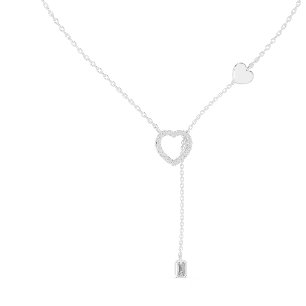 Romantic Rose Gold Heart Pendant Drop Necklace for Women