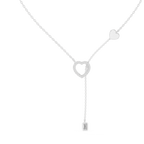Romantic Rose Gold Heart Pendant Drop Necklace for Women