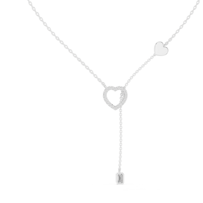 Romantic Rose Gold Heart Pendant Drop Necklace for Women