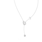 Romantic Rose Gold Heart Pendant Drop Necklace for Women