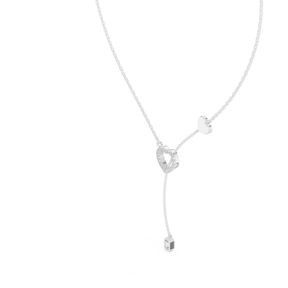 Romantic Rose Gold Heart Pendant Drop Necklace for Women