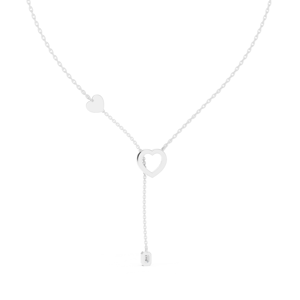 Romantic Rose Gold Heart Pendant Drop Necklace for Women