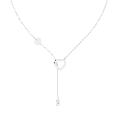 Romantic Rose Gold Heart Pendant Drop Necklace for Women