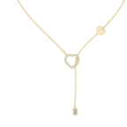Romantic Rose Gold Heart Pendant Drop Necklace for Women