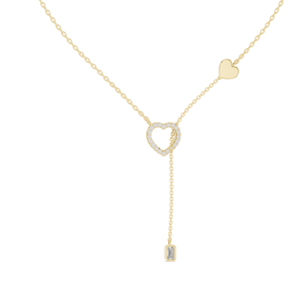 Romantic Rose Gold Heart Pendant Drop Necklace for Women