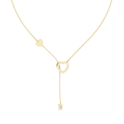 Romantic Rose Gold Heart Pendant Drop Necklace for Women