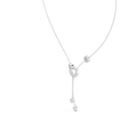 Elegant Rose Gold Diamond Circle Drop Lariat Necklace