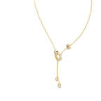 Elegant Rose Gold Diamond Circle Drop Lariat Necklace
