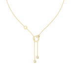 Elegant Rose Gold Diamond Circle Drop Lariat Necklace