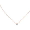 Minimalist Step-Cut Diamond Pendant in Rose Gold