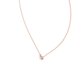 Minimalist Step-Cut Diamond Pendant in Rose Gold