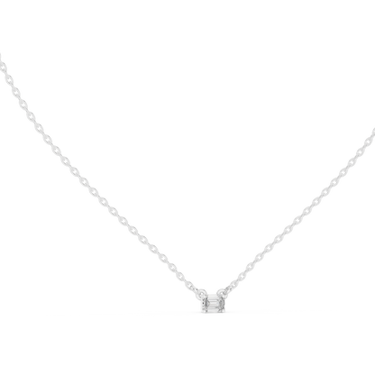 Minimalist Step-Cut Diamond Pendant in Rose Gold